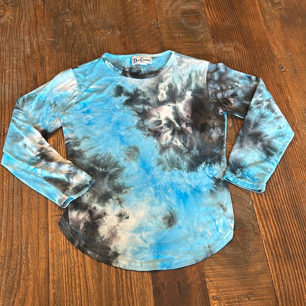 Dori Creations Blue Tie Dye long sleeve shirt -Size 8/10